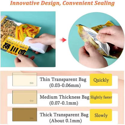 1Pc Kitchen Handheld Snack Sealer, Plastic Bag Sealer for Freshness, Easy-To-Use Kitchen Gadge,Portable Sealer Packaging