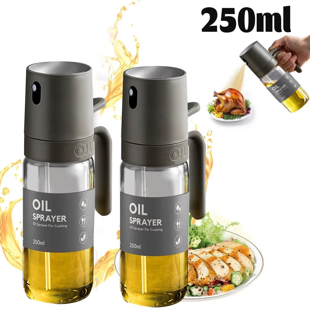 250ML Oil Sprayer,High Borosilicate Glass BPA Free Cooking Oil Mister,Olive Oil Sprayer for Air Fryer, Salad, Bbq,Kitchen Gadget