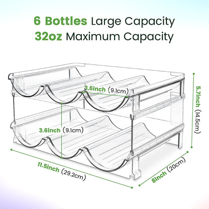 Water Bottle Storage Organizer Set - 2 Pack Stackable Cabinet Racks